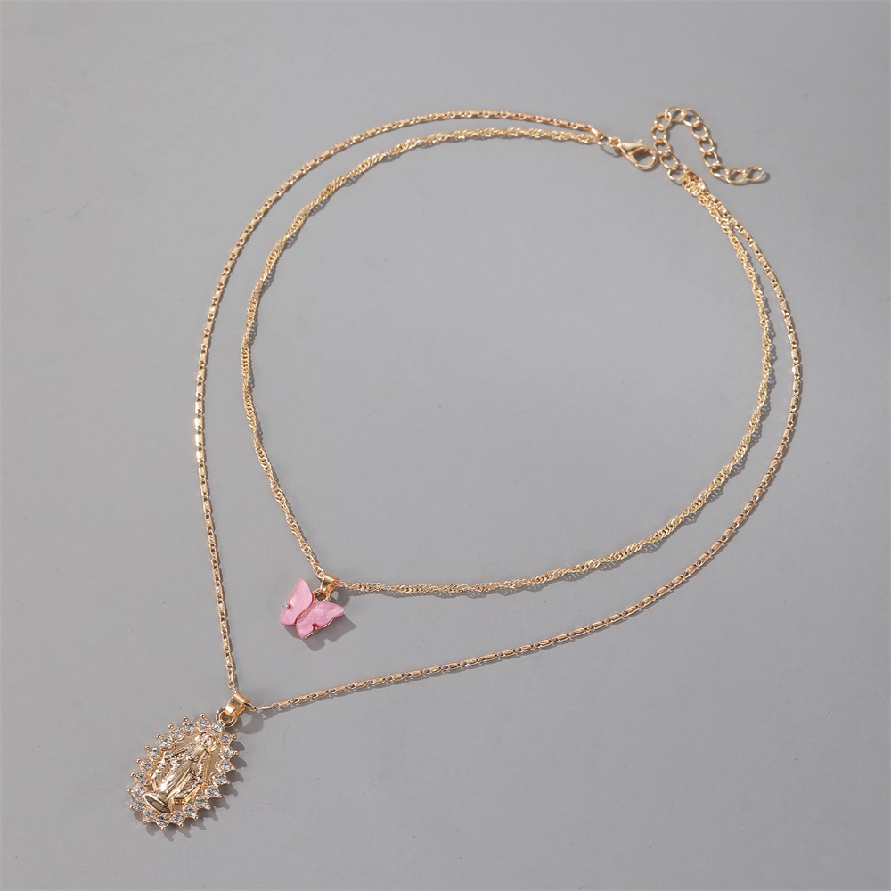 Long-style Cherry Sweater Chain 4-layer Love Necklace Bohemia Love Multilayer Necklace display picture 11