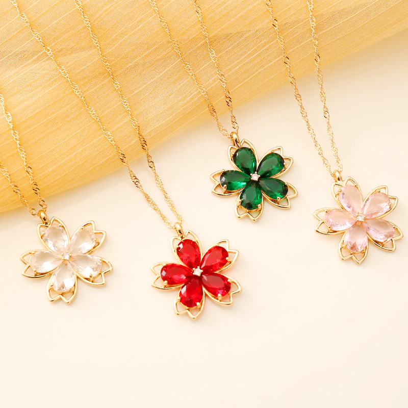 Alloy 18K Gold Plated Fashion Plating Flower Necklace display picture 13