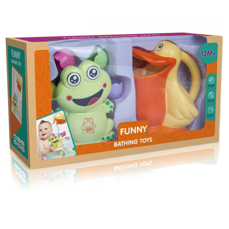 Baño DE LOS NIÑOS juguetes de agua diversión Rana agua molino de viento pato olla combinación juguetes de baño