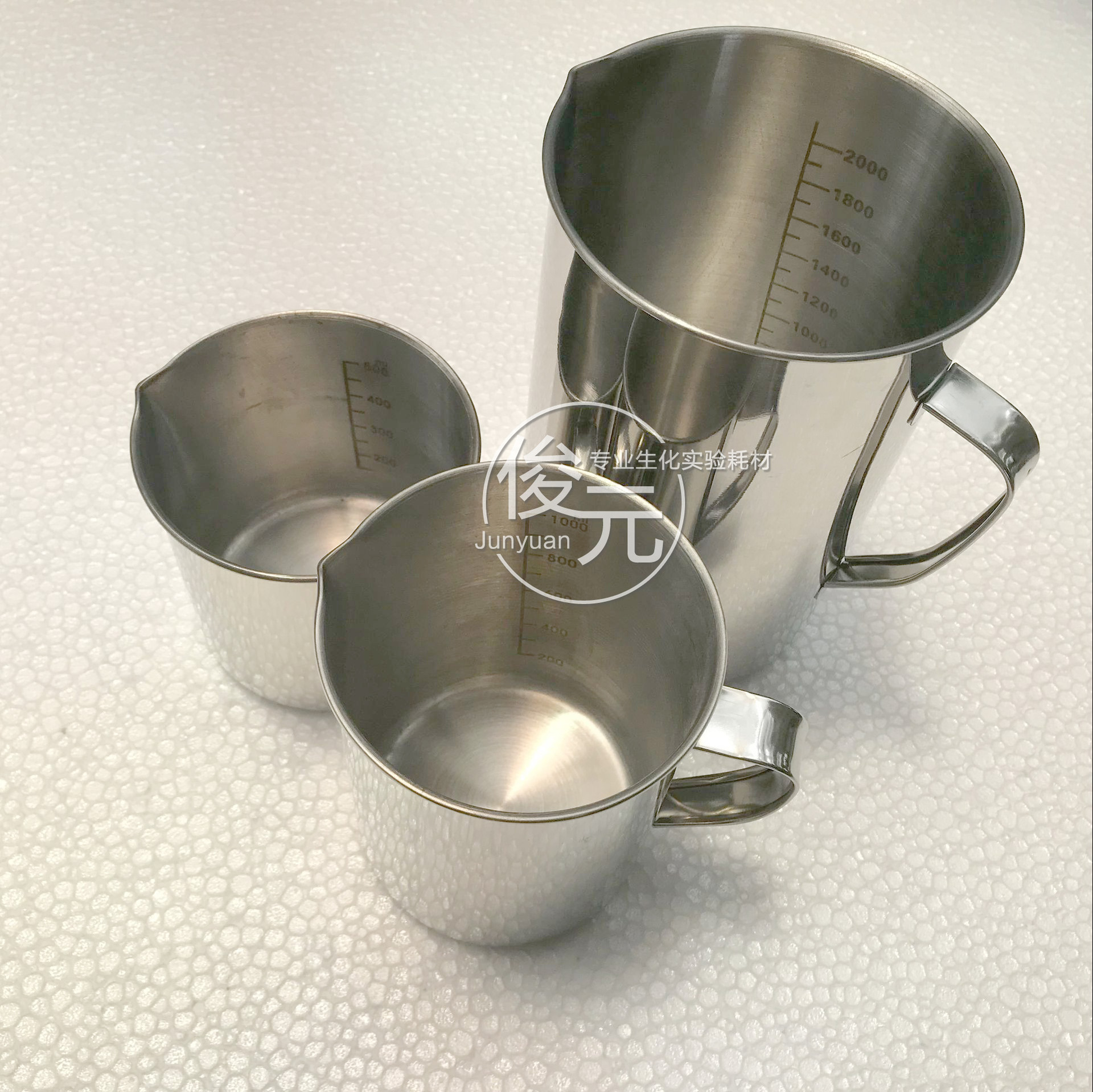 实验室烧杯不锈钢量杯 500 1000ml 2000毫升304拉茶壶 奶茶咖啡