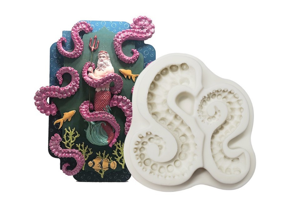 翻糖硅胶海洋海怪八爪鱼章鱼触手蛋糕装饰造型巧克力粘土DIY软陶|ru