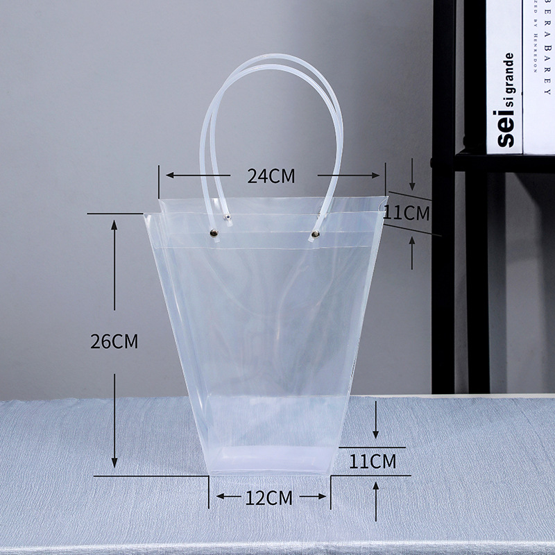 Directo de fábrica transparente flor bolso trapezoidal ramo bolso de mano Día DE LA Madre bolsa de regalo de mano