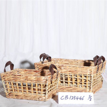 Shandong make straw water hyacinth square baskets ݾռ{