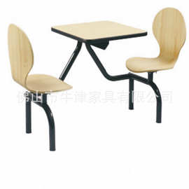 员工食堂餐桌椅组合4人6人位学校工厂连体快餐店饭桌椅子厂家直供