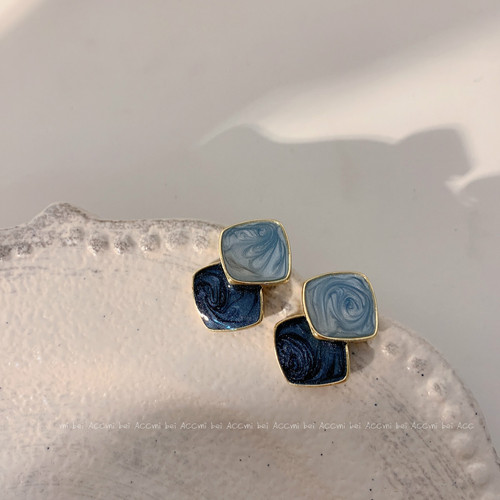 Blue Earrings s silver needle earrings for women's 