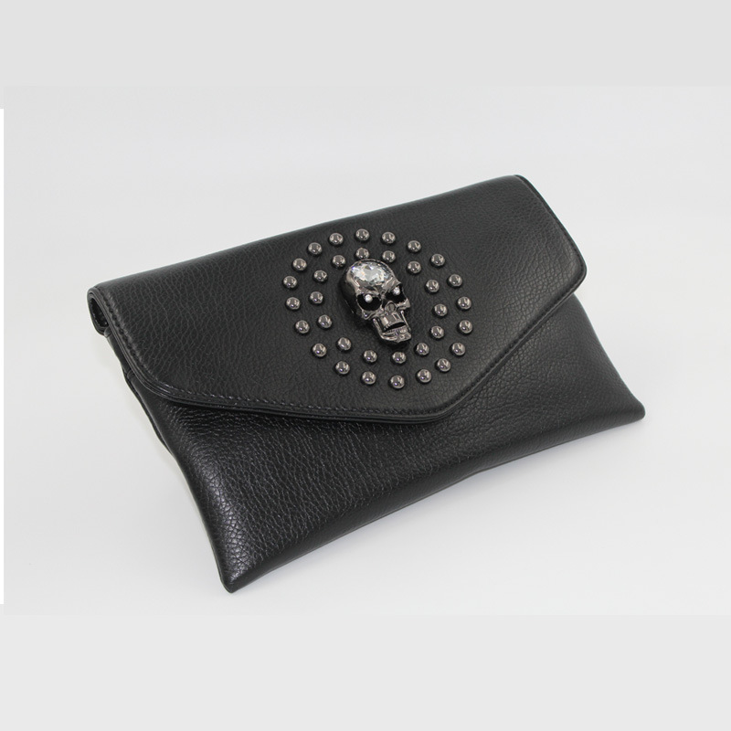 Schoudertas voor dames, nieuwe punkstijl, persoonlijkheidstas, okseltas, schedel versierde tas_voghion.com