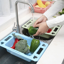 洗菜盆可悬挂沥水淘菜盆菜篮子水果收纳筐厨房水槽置物架收纳篮