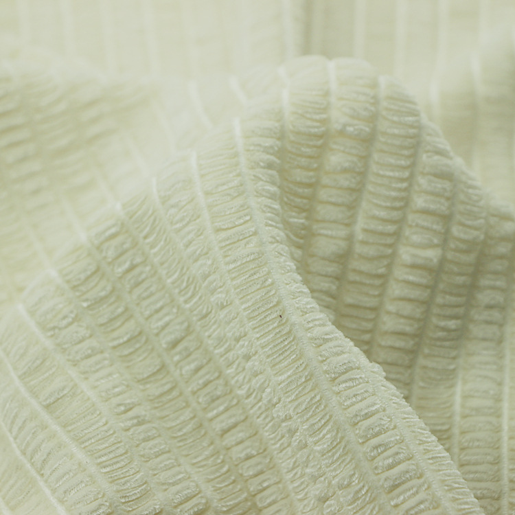 压花韩国绒针织经编不倒绒压花起皱涤纶氨纶弹力韩国绒布女装面料