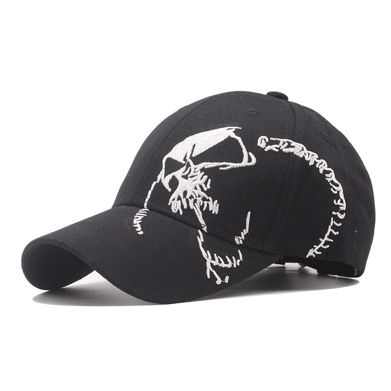 Boné de beisebol personalizado de alta qualidade com bordado de caveira para homens e mulheres esportes ao ar livre, boné com língua de pato, sol_voghion.com