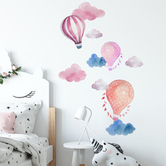 Vanshi New Creative Wall Sticker Watercolor Hot Air Balloon Combination Cartoon Wall Sticker Children's Room Background Self-adhesive FX-D08