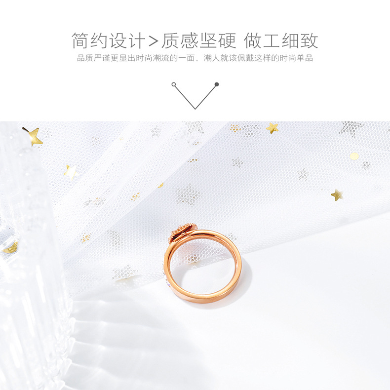 Korean Fashion Wild Personality Octagonal Zircon Stainless Steel Ring Design Ring Student Ring Wholesale Nihaojewelry display picture 7