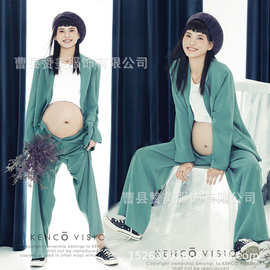 影楼孕妇摄影拍照写真孕妇装欧美范西装杂志艺术主题写真拍照服装