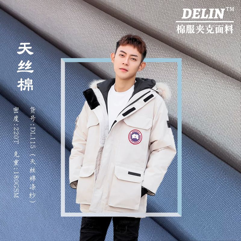 德林DELIN 派克服棉服专用21S涤纱夹克羽绒服面料 150D棉感记忆