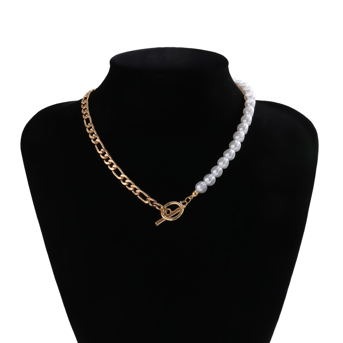 Retro Simple Pearl Alloy Necklace display picture 8