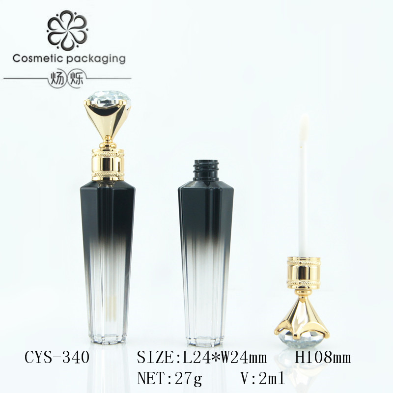 En stock venta al por mayor 3ml gradiente ponderado diamante labio esmalte tubo labio brillo tubo lápiz labial tubo vacío logotipo imprimible