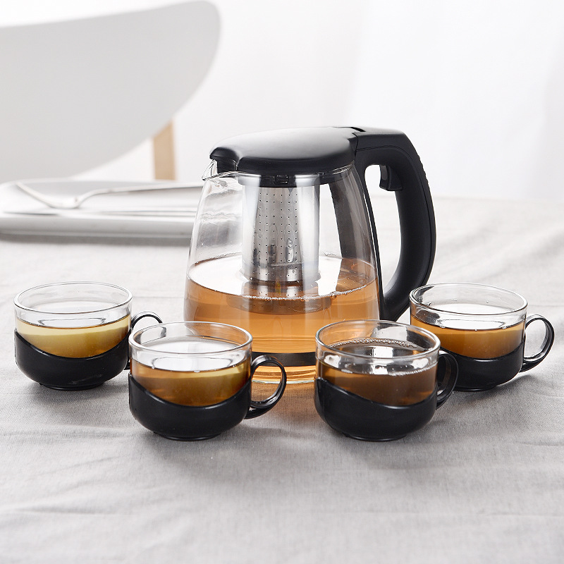 玻璃泡茶壺耐高溫花茶壺大號加厚泡水壺家用過濾功夫紅茶茶具套裝