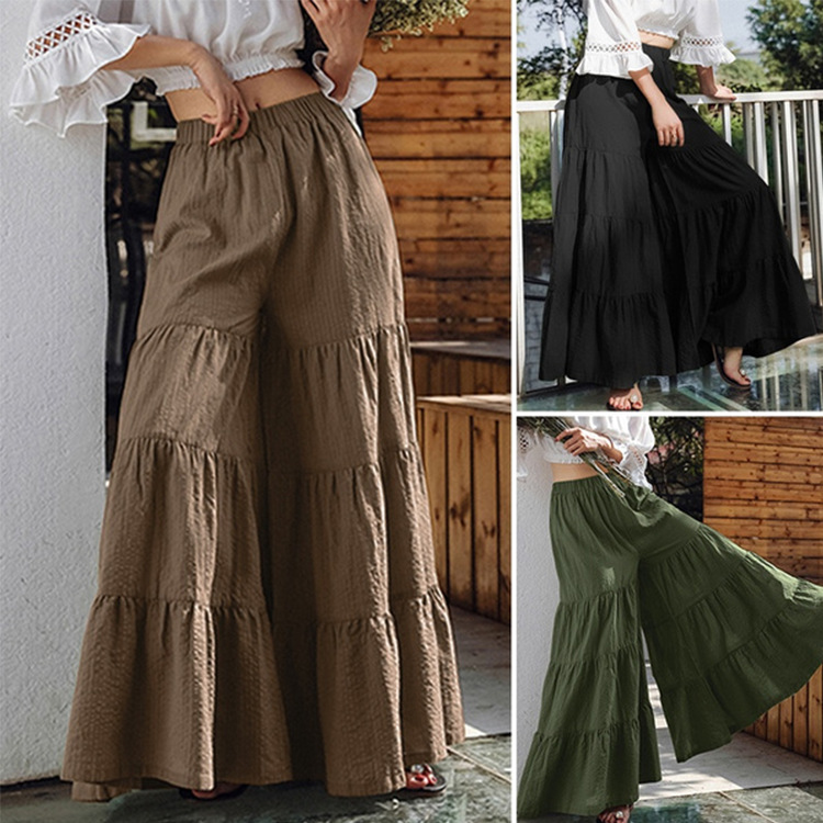 Cross border European and American Amazon express wish women's pants stitching thin cake skirt pants women's pants