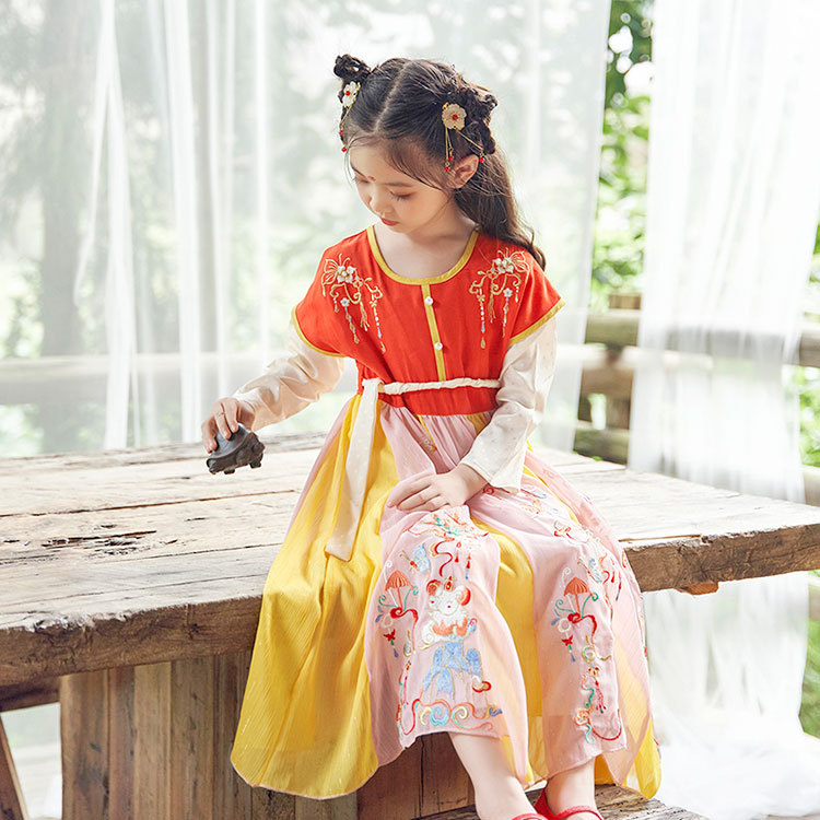 Ultra cents girl Hanfu new pattern children ancient costume Dress Autumn Improvement Original Tang costume Little Girl Children Skirt wholesale