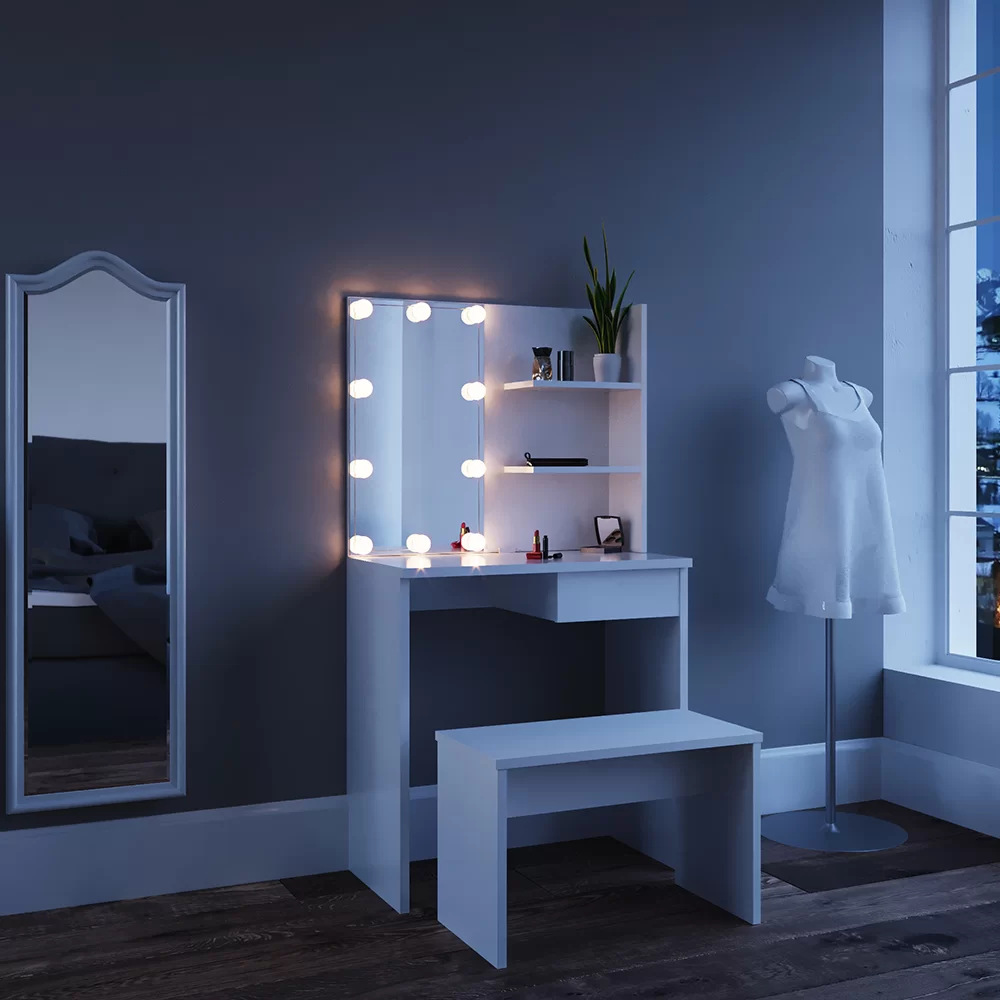Nórdico moderno simple tocador Internet celebridad moda maquillaje Mesa pequeño apartamento blanco tocador horizontal muebles