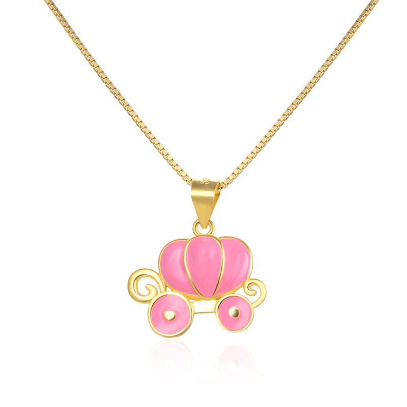 Creativo de aceite de goteo de calabaza colgante de coche S925 collar de plata esterlina hembra Amazon transfronteriza de Halloween estilo nicho Cadena de clavícula