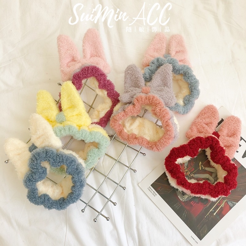 Estilo coreano lindo cara lavado arco pelo banda moda coral terciopelo elástico banda de Pelo elástico ancho borde pelo banda accesorios de pelo para mujeres