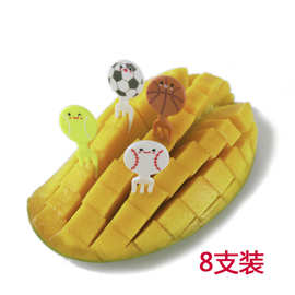 促销品  足球水果签 8只入彩卡加OPP袋装