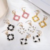 South Korean goods, square fashionable acrylic earrings heart shaped