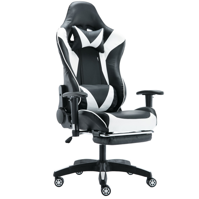 Черно-белый с подставкой для ног.