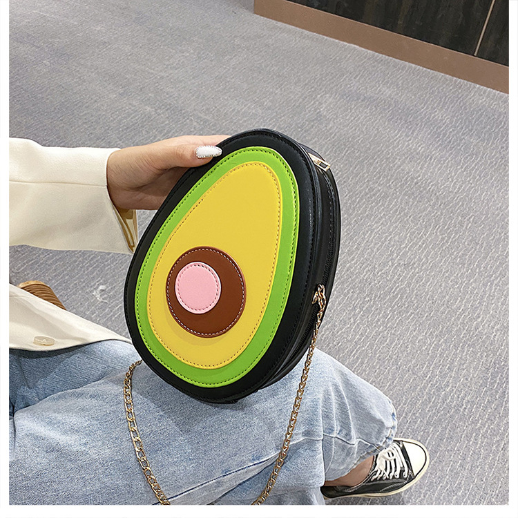 Vrouwelijk Medium Kunstleer Fruit Patroon Heerlijk Ovaal Rits Crossbody Tas display picture 3