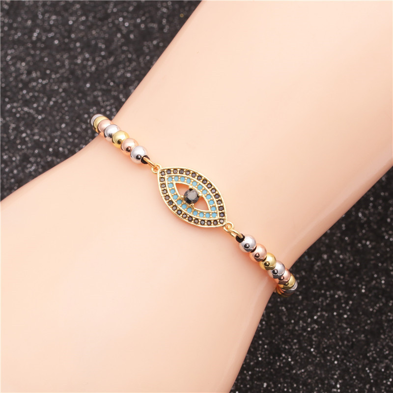 Nouveau Bracelet Tissé Oeil Du Diable Avec Chaîne De Perles De Couleur Mixte display picture 5