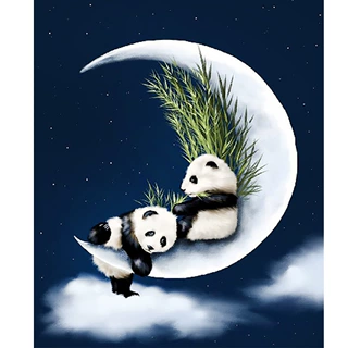 新款5D钻石画熊猫系列贴钻十字绣装饰画满钻 外贸货源现货供应