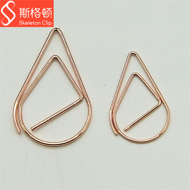 Rose Gold Large Paperclip Teardrop-shaped electroplate Spring steel Swagger Clip Manufactor wholesale Fracture