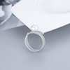 Ring with pigtail from pearl, silver 925 sample, Korean style, simple and elegant design, wholesale