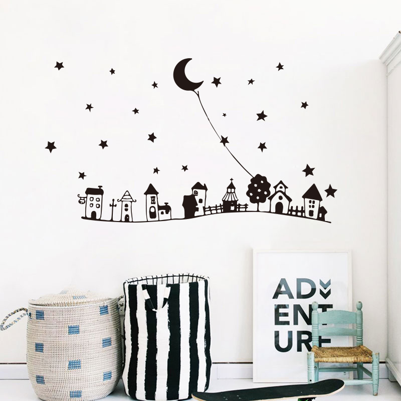 New Creative Cartoon Starry Night Moon Wall Stickers display picture 2