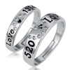 Accessory, zirconium for beloved, fashionable wedding ring, European style, Korean style