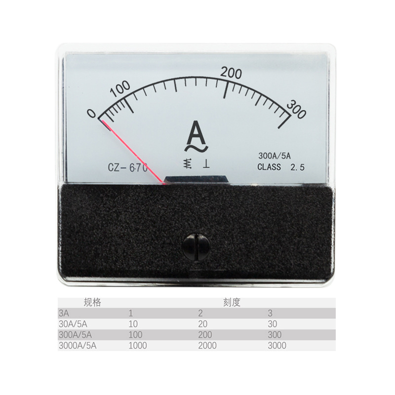 仪表 指针式励磁交流电流表CZ-670-A 0-3A 30A 300A 3000A