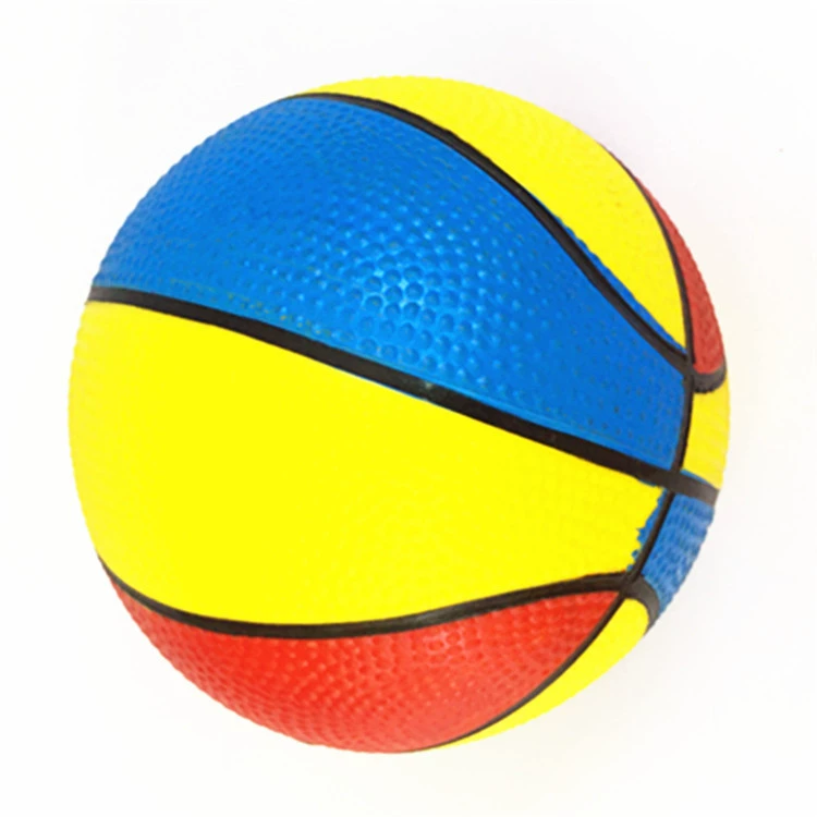 Basketball inflatable painted toy for kindergarten, three colors, 9inch, wholesale