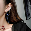 Zirconium with tassels, long fashionable earrings, flowered, 2023, city style, internet celebrity, simple and elegant design