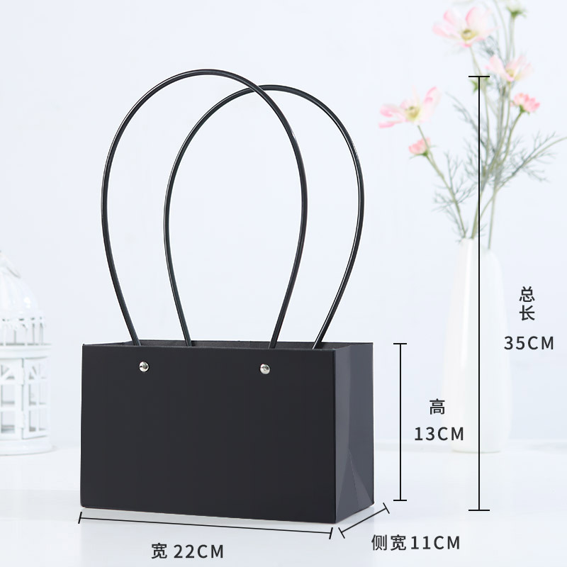 Bolsa de arreglos florales de papel kraft, paquete de ramo, caja de mano al por mayor, floristería, arte floral, material de embalaje de bricolaje, bolsa de mano de flores