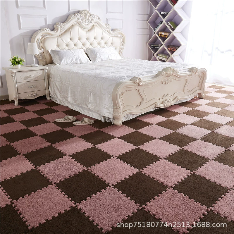 Плитки для пола Velvet stitch interlocking, 30×30 см, пазл-ковры липкие по размеру, толщина 1–2 см