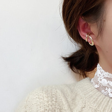 韩国东大门代购同款耳环女简约个性气质百搭金属耳骨夹无耳洞耳饰