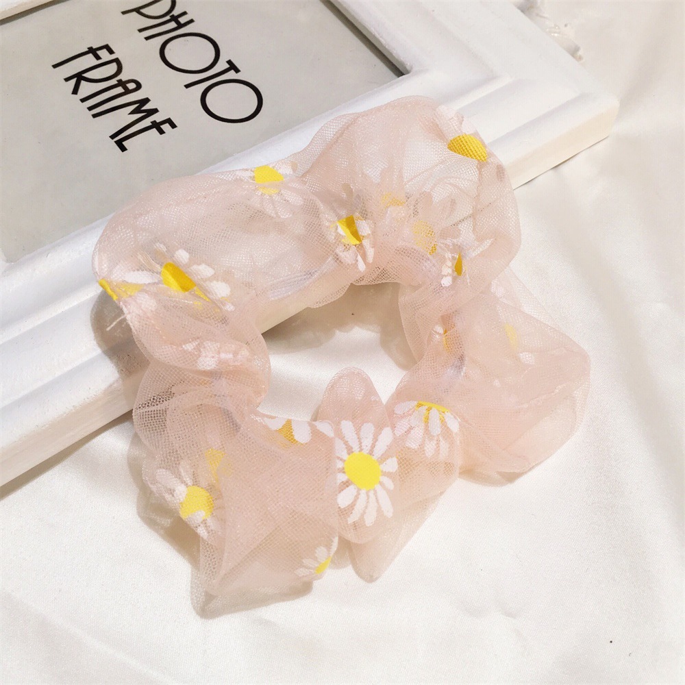 Summer Hair Ring Net Yarn Small Daisy Hair Ring Hair Rope Girl Cute Ponytail Hair Rope Hair Accessories Wholesale Nihaojewelry display picture 10