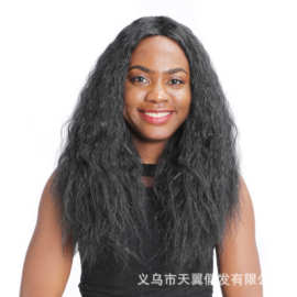 欧美逼真玉米烫长卷发假发头套羊毛卷中分长发假发套蓬松卷发头套