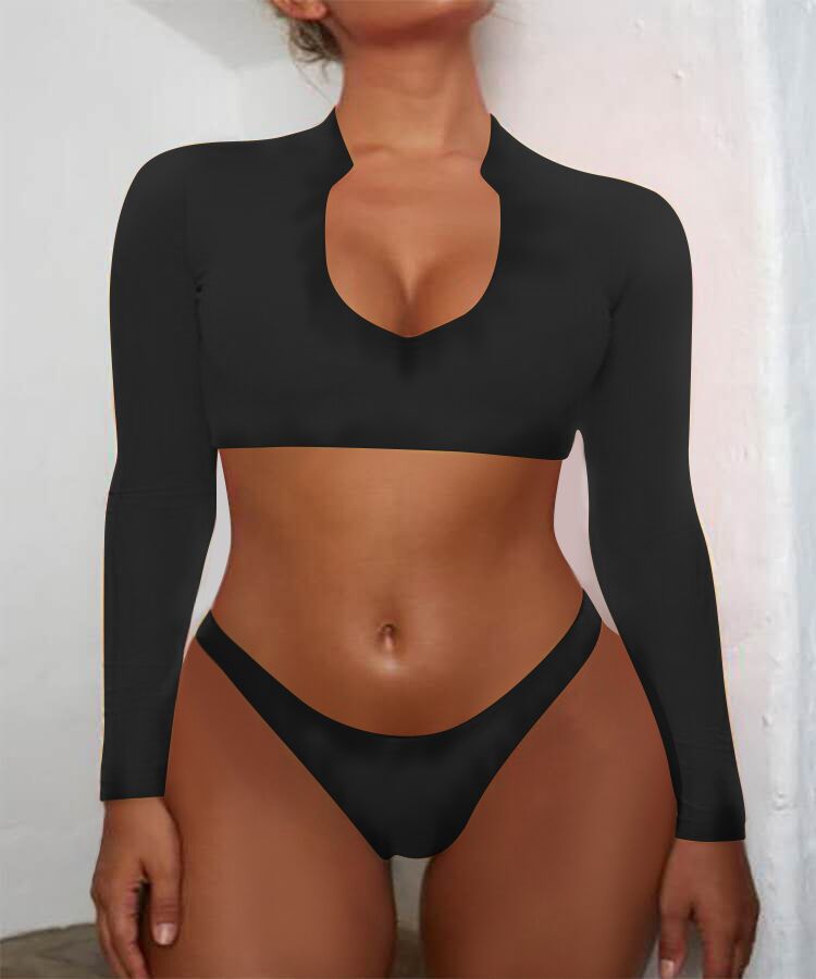   sexy solid color split bikini women bikini swimwear wholesale NSHL460