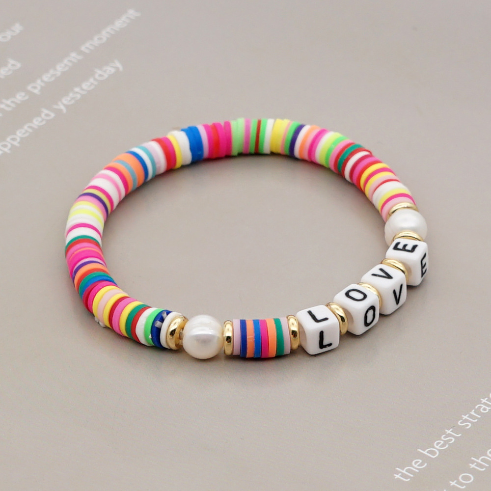 Retro Trendy Fashion New   Beach Style  Natural Pearl Color Soft Ceramic Piece Bracelet Nihaojewelry Wholesale display picture 18