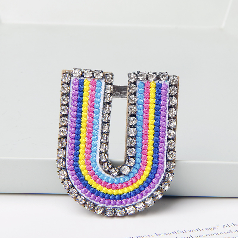 Simple Style Letter Rhinestone Embroidery Women's Brooches 1 Piece display picture 16