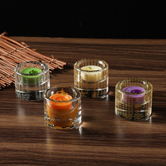 Home Decor Accessories Great Compassion Mantra Candle Holder with Home Made Heart Sutra Butter Lamp Base Accessories Special Water Crystal Buddha Lamp Oil Lamp