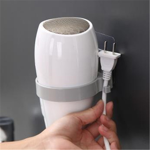 Seamless bathroom hair dryer hanging rack, wall punch-free hair dryer storage and organization rack, round bathroom storage