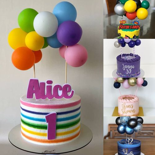 Cross-border new latex 5-inch sequin balloon cake insert decoration birthday party dessert table baking decoration