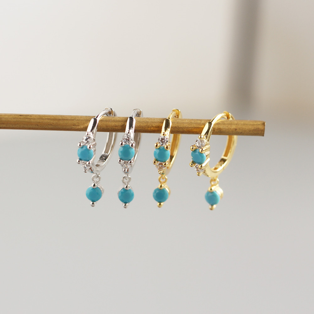 Geometric Fashion 925 Sterling Silver Gem Plating Earrings display picture 3